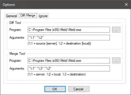 Options Window - Diff Tool